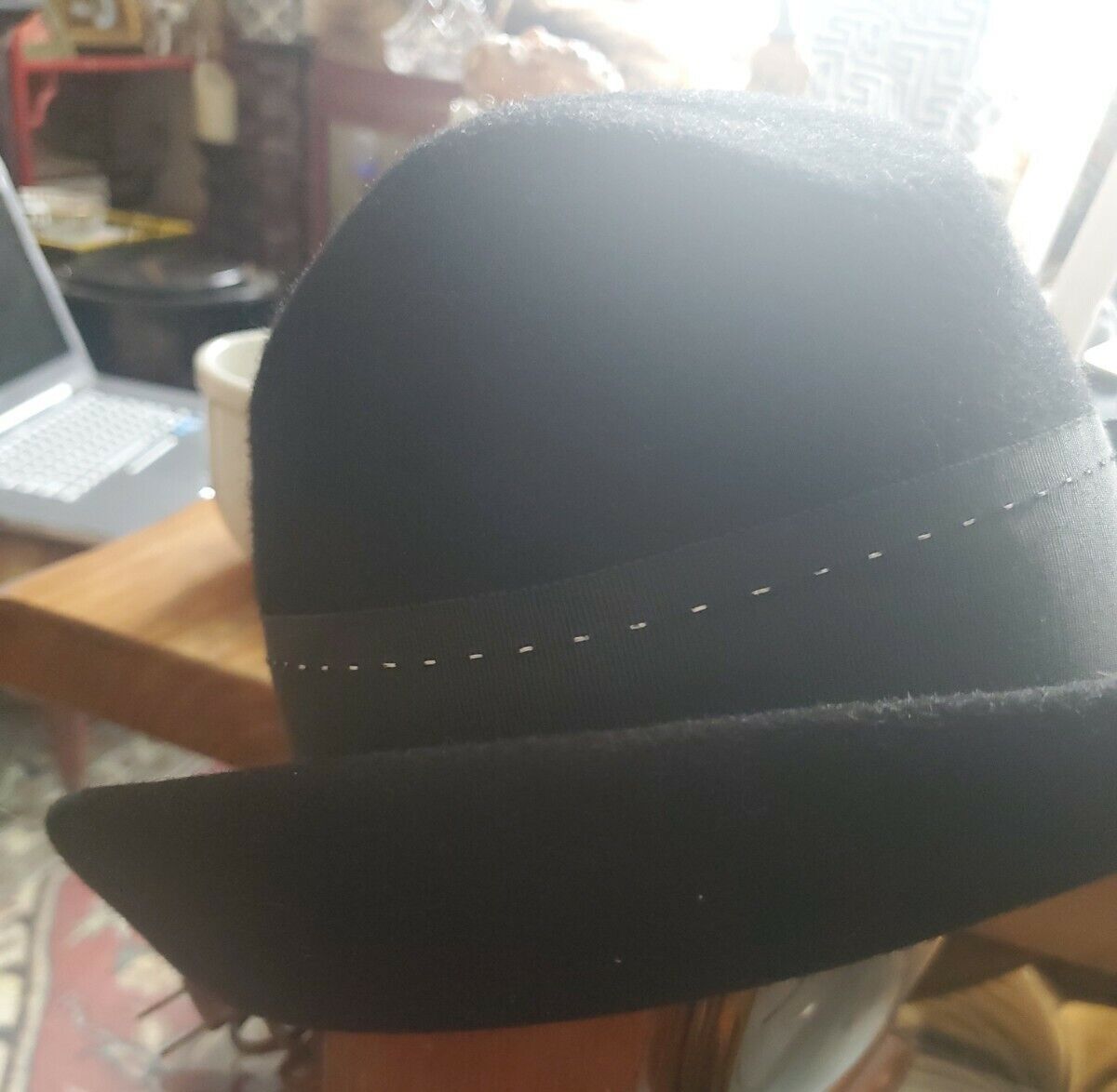 Vintage ladies Glenover, Henry Pollak felt hat, equestrian look, black 100%wool