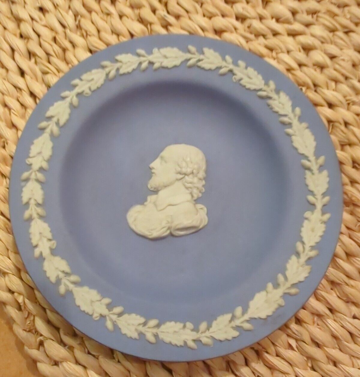 William Shakespeare Wedgwood Blue Jasper Small 4" Plate Vintage