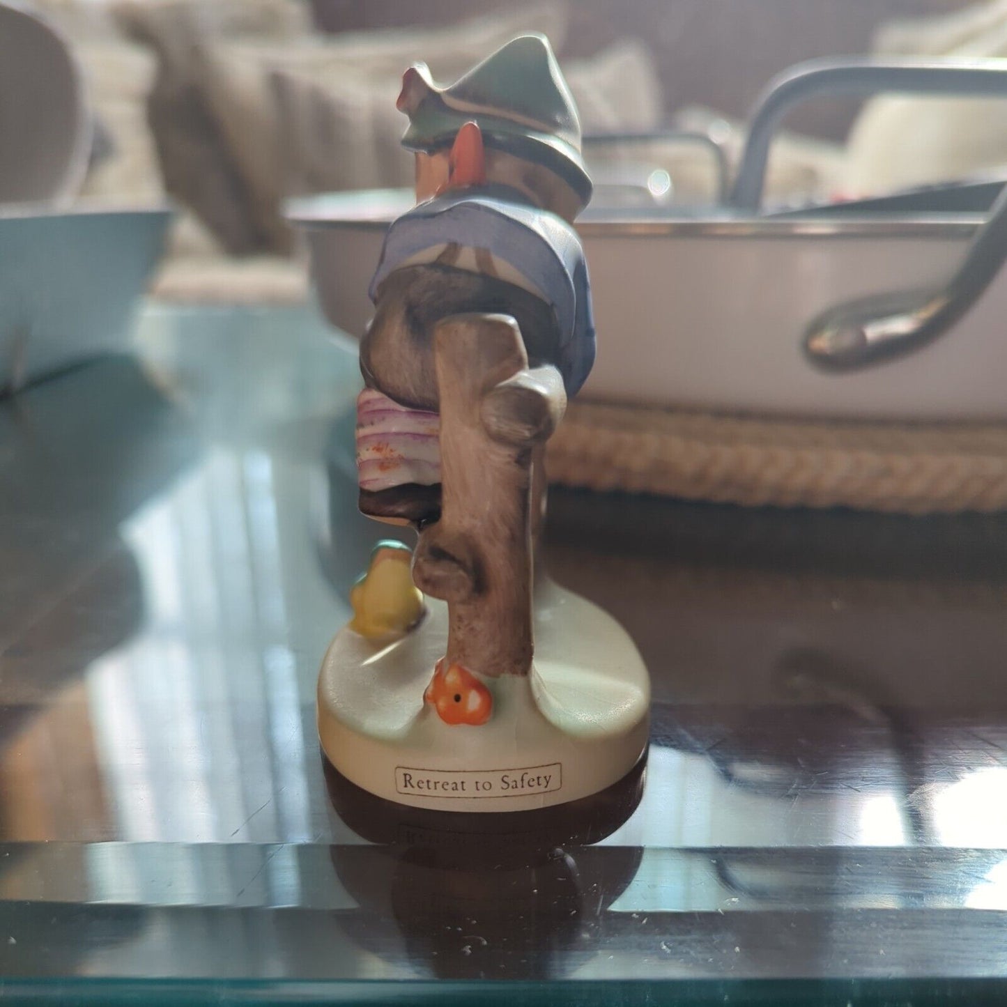 Figurine "RETREAT TO SAFETY" Goebel 201/1 TMK 4 Boy On Fence with Frog