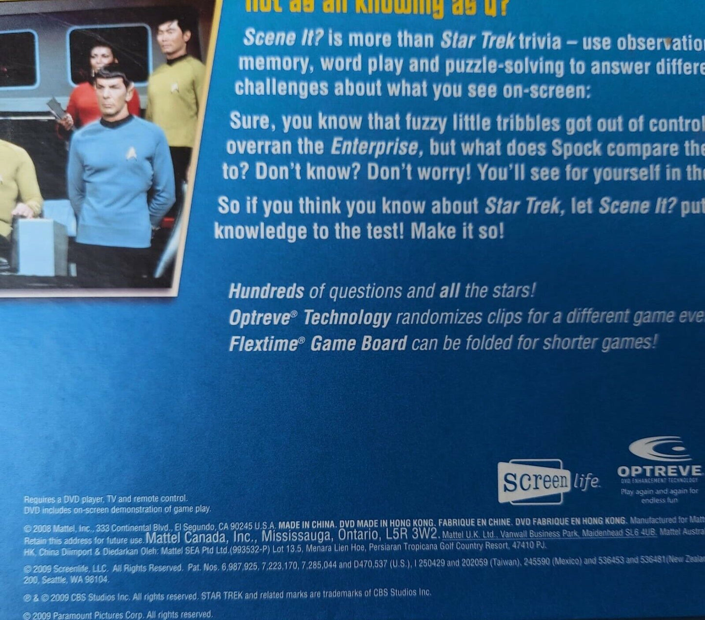 Sceen It! 2008 Matel Star Trek Board Game