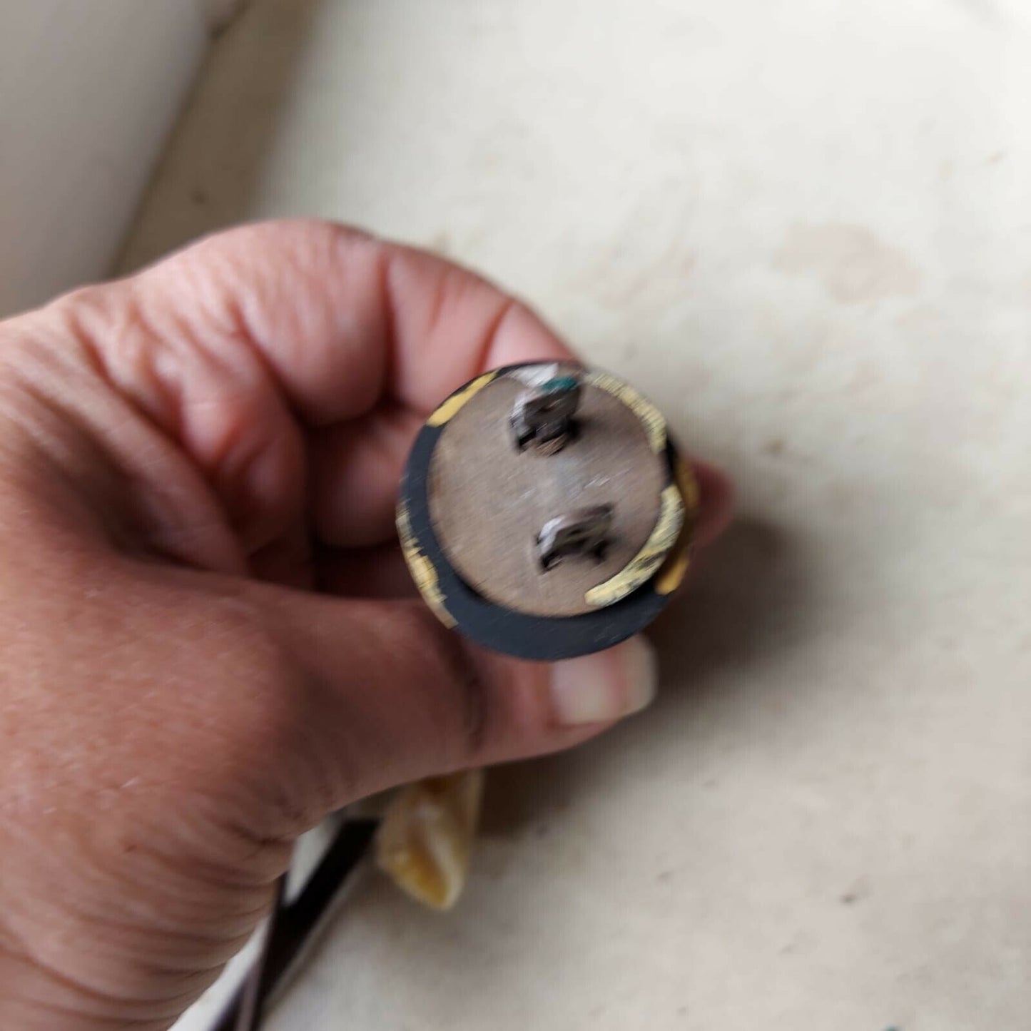 Vintage 1950s GE White Wooden Electric Mantel Clock Works