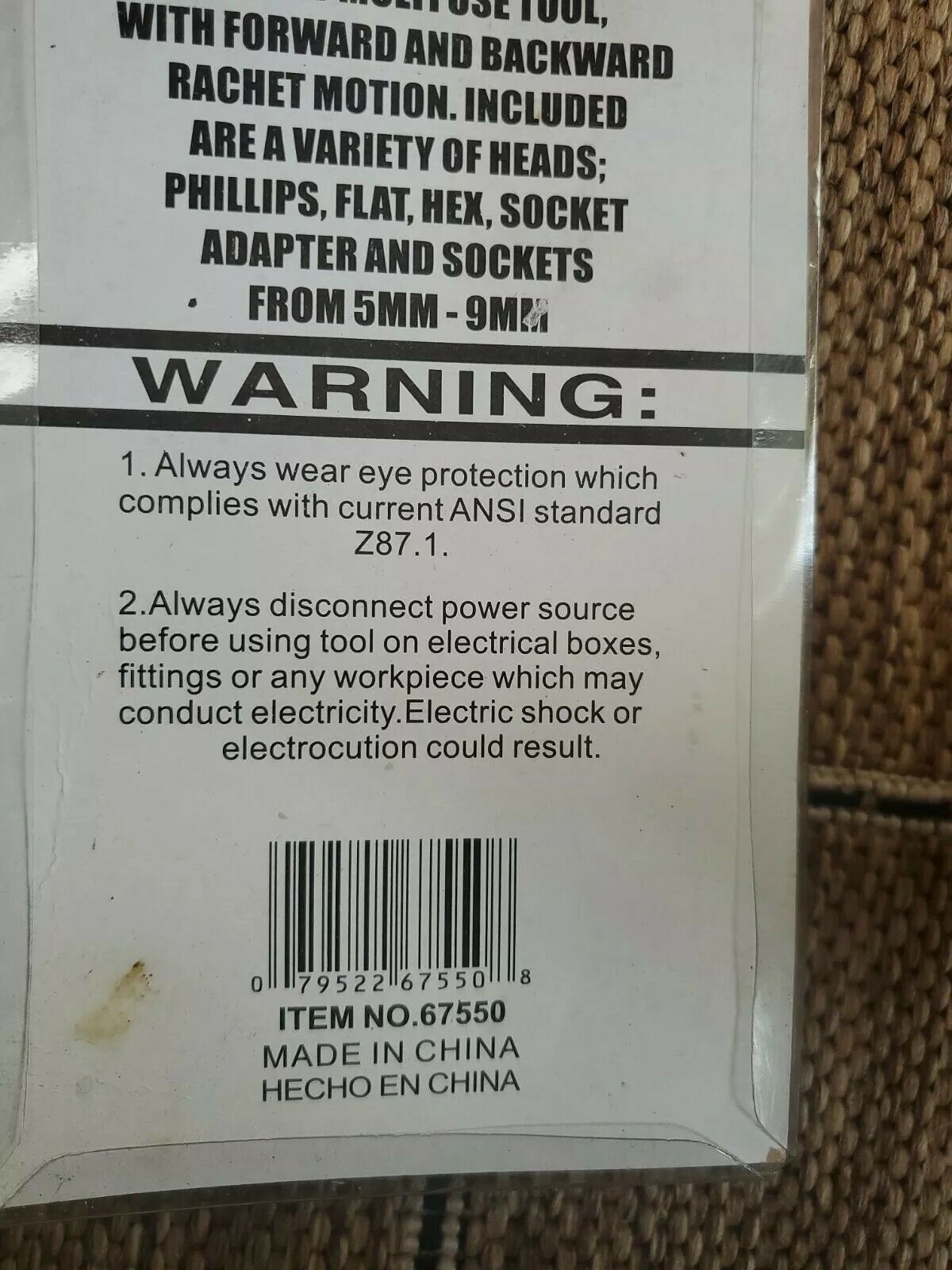 Rachet Screwdriver and Bits Set 12pc set