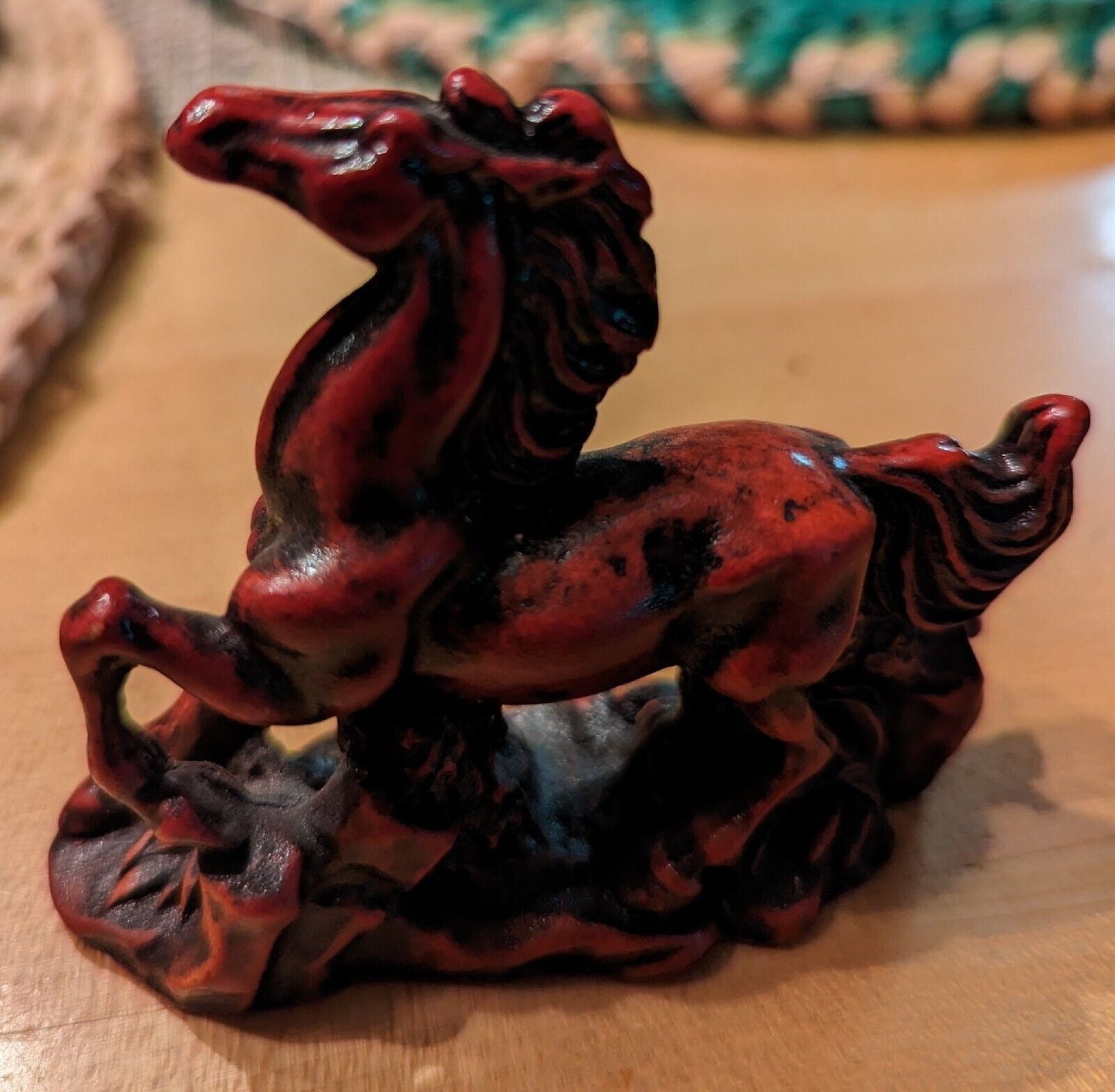 Lot of 3 Vtg Wild Horses Figurine Statue Bone Resin