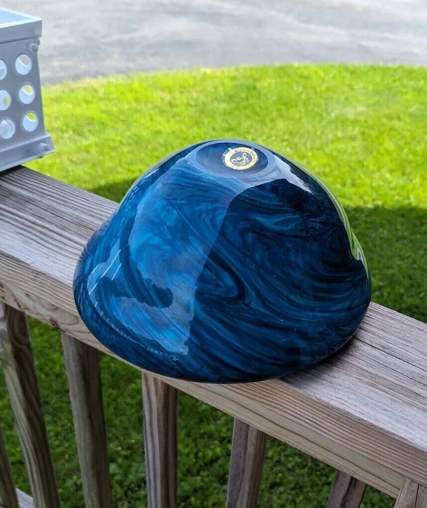 Dynasty Gallery Glass Fantastic Large Blue Bowl 10" Diameter, 5" Hight