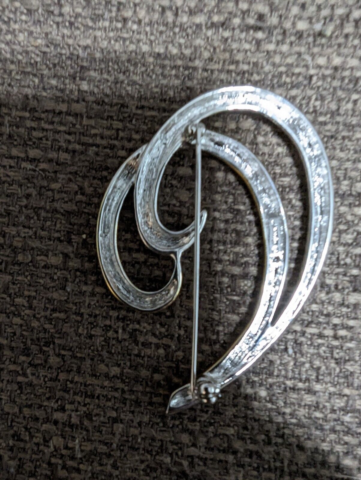 Vintage MONET Gold & Silver Tone Swirl Brooch Pin