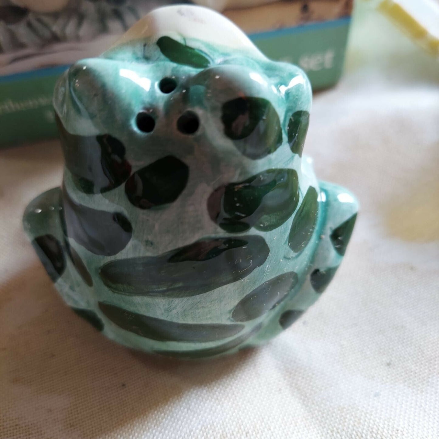 Earthware Frog Salt And Pepper Shakers set