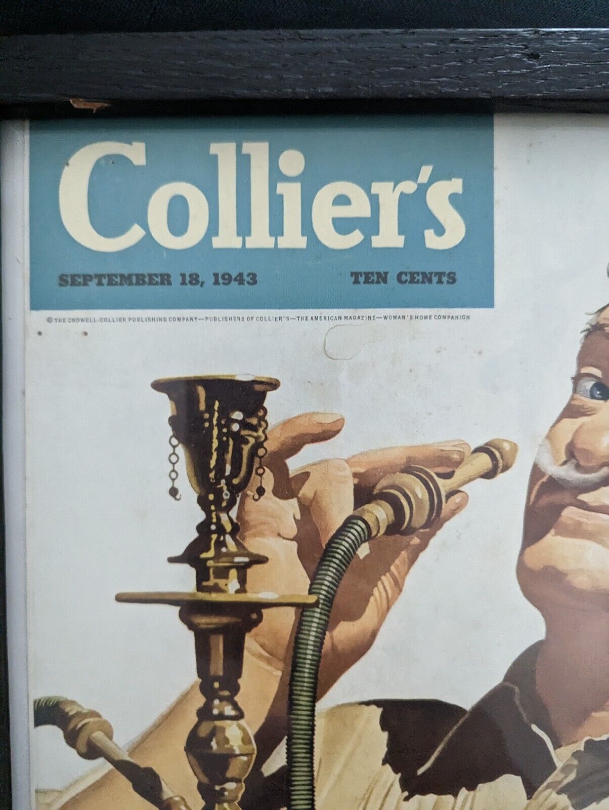 Framed Vintage Magazine Ad Ephemera - Collier's Cover Page Shriner Houka- 1943
