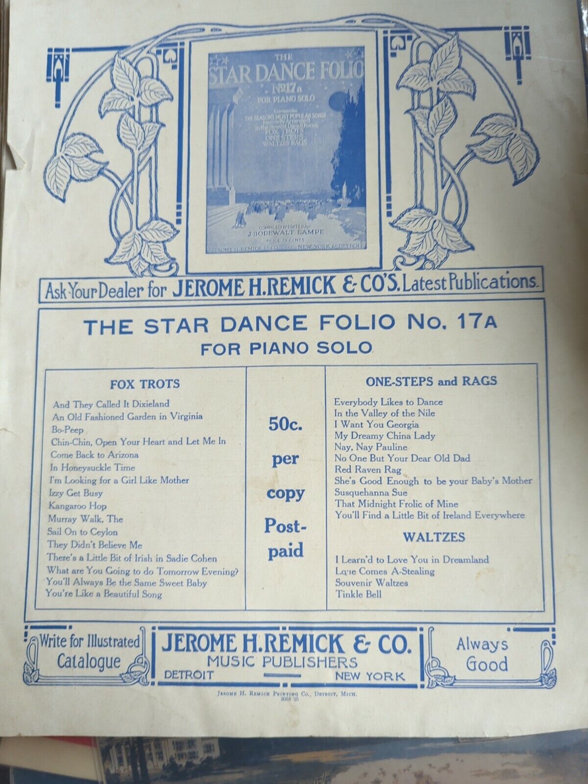 Antique 1916 They Made It Twice As Nice As Paradise And They Called It Dixieland