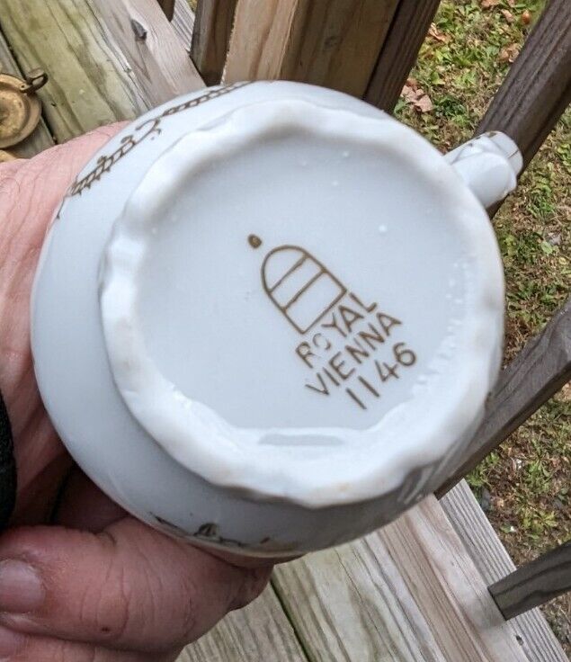 Royal Vienna. Japan. Creamer or Individual Syrup Pitcher. Courtship 1146