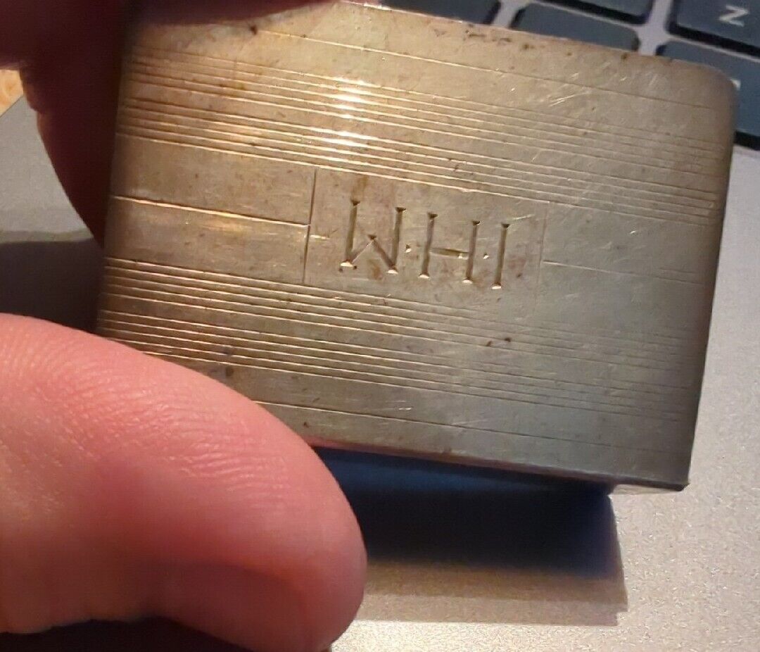 Vintage Sterling Silver Match Box Holder Marked WHI And Sterling