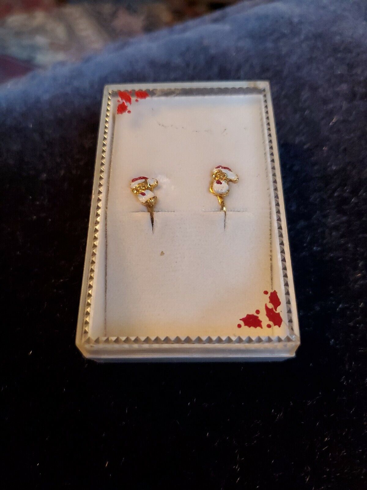 Vintage Santa Clip On Earings