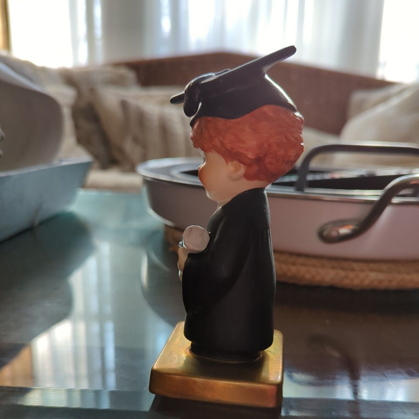 Vintage 1970 Goebel Redhead BYJ 69 Bachelor Degree Graduate Figurine 5.5" tall