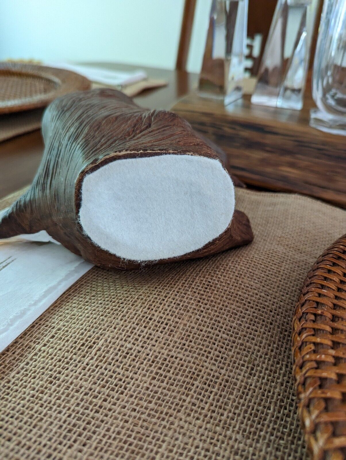 Vintage Native American Ceramic Brave Leader Figure with Eagles, hand painted