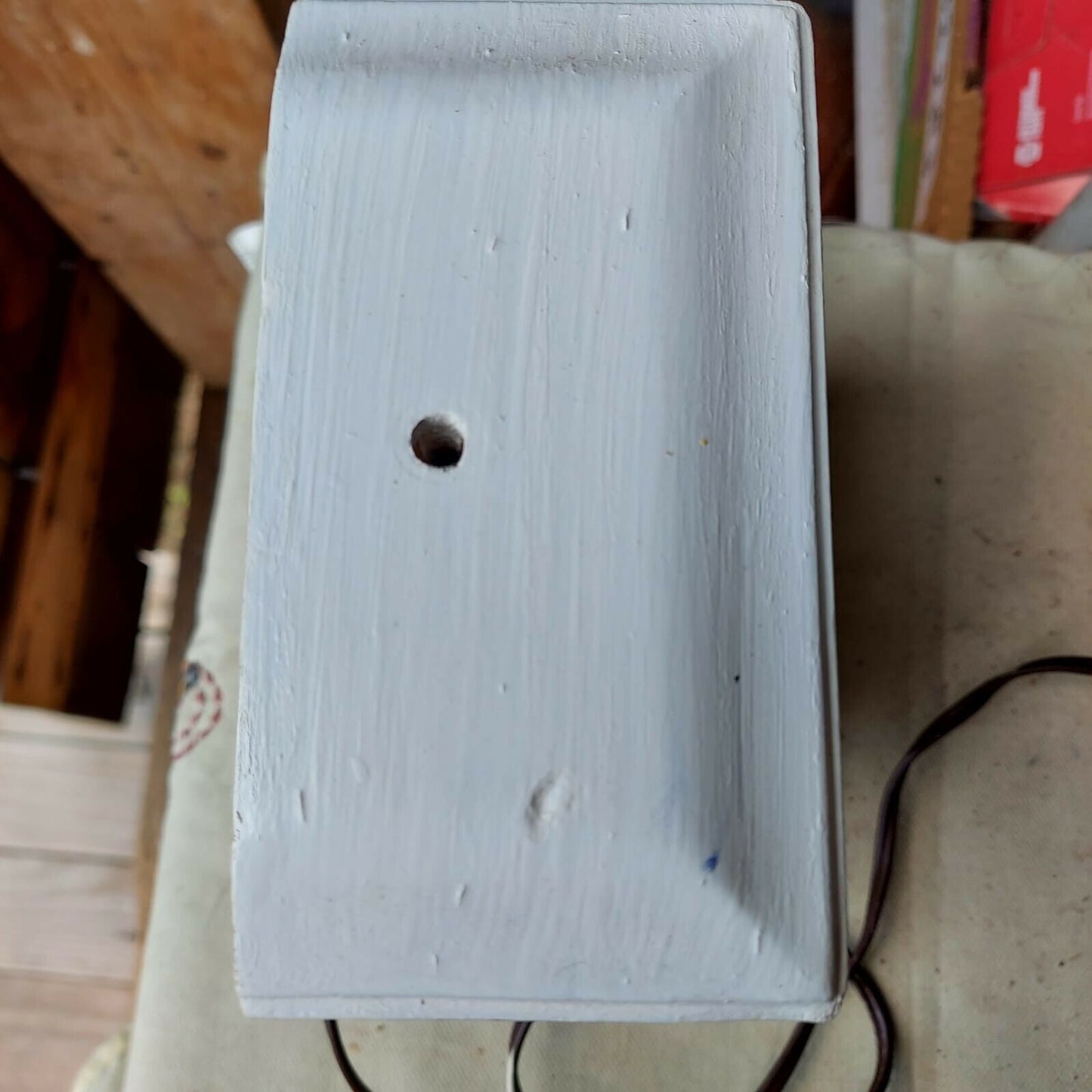 Vintage 1950s GE White Wooden Electric Mantel Clock Works