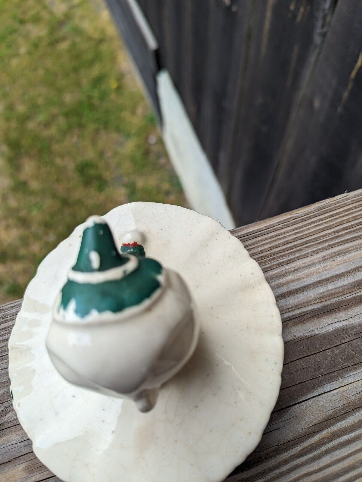 Vintage 1940's Signed McCoy Ceramic Clown Cookie Jar Approx 8   3/4” Tall.