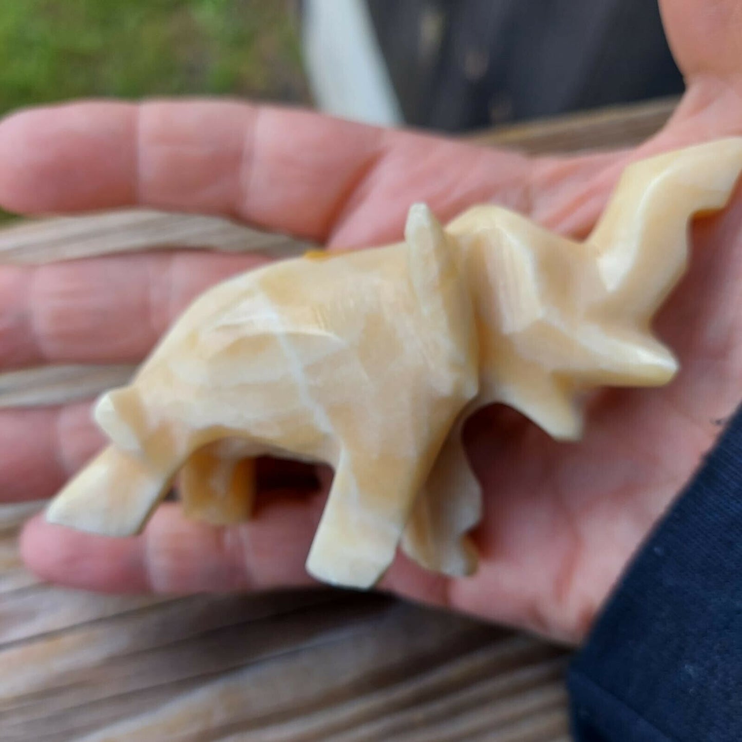 White Marble Elephant Hand Carved In Mexico