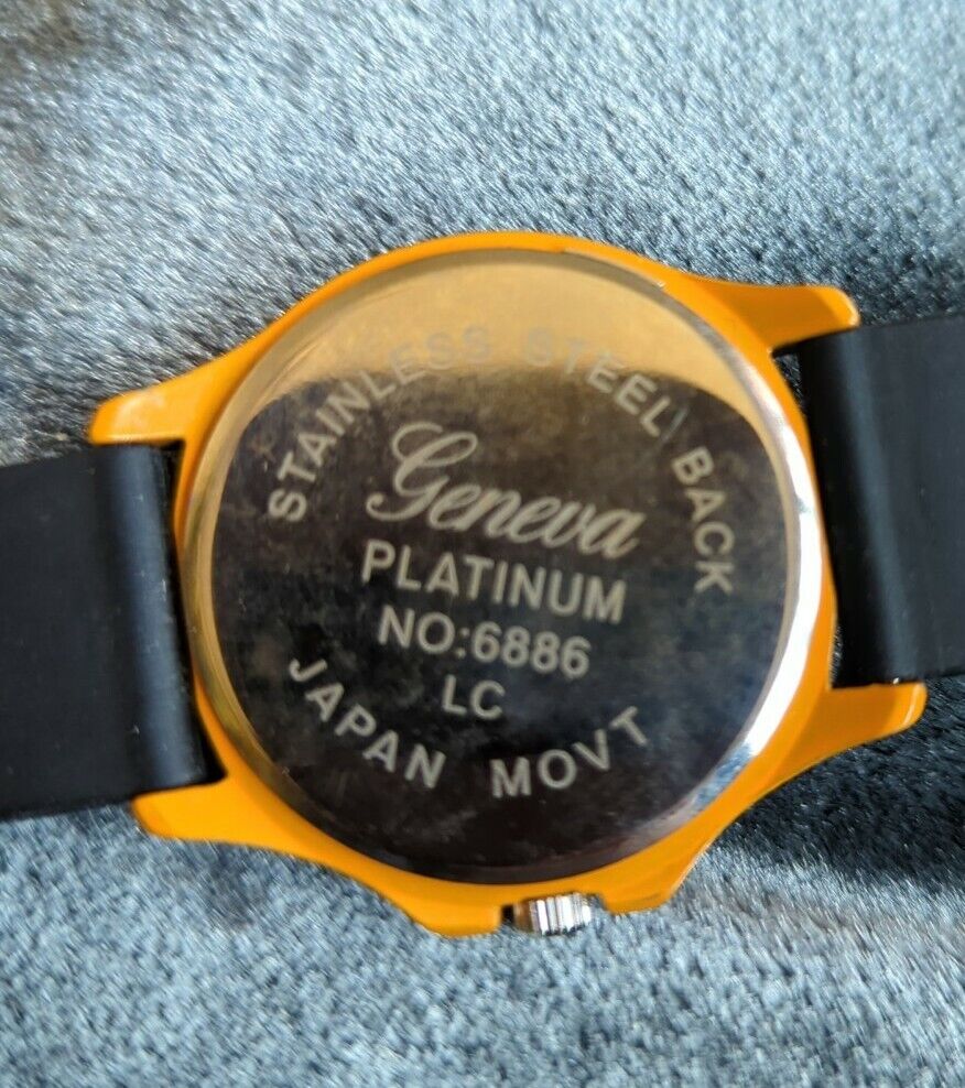 Geneva Platinum Pumpkin Face Watch