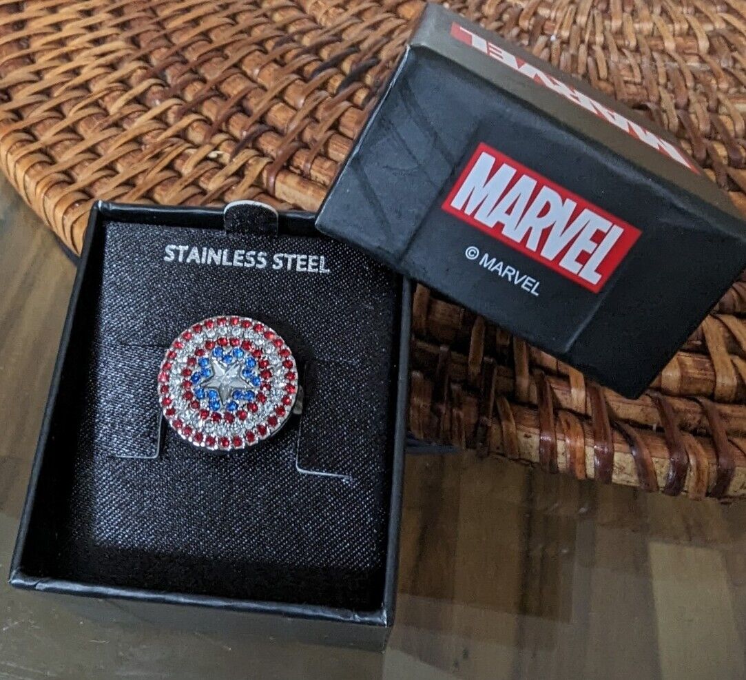 Captain America Shield Stainless Steel Womens Ring Size 6 Marvel Comics New