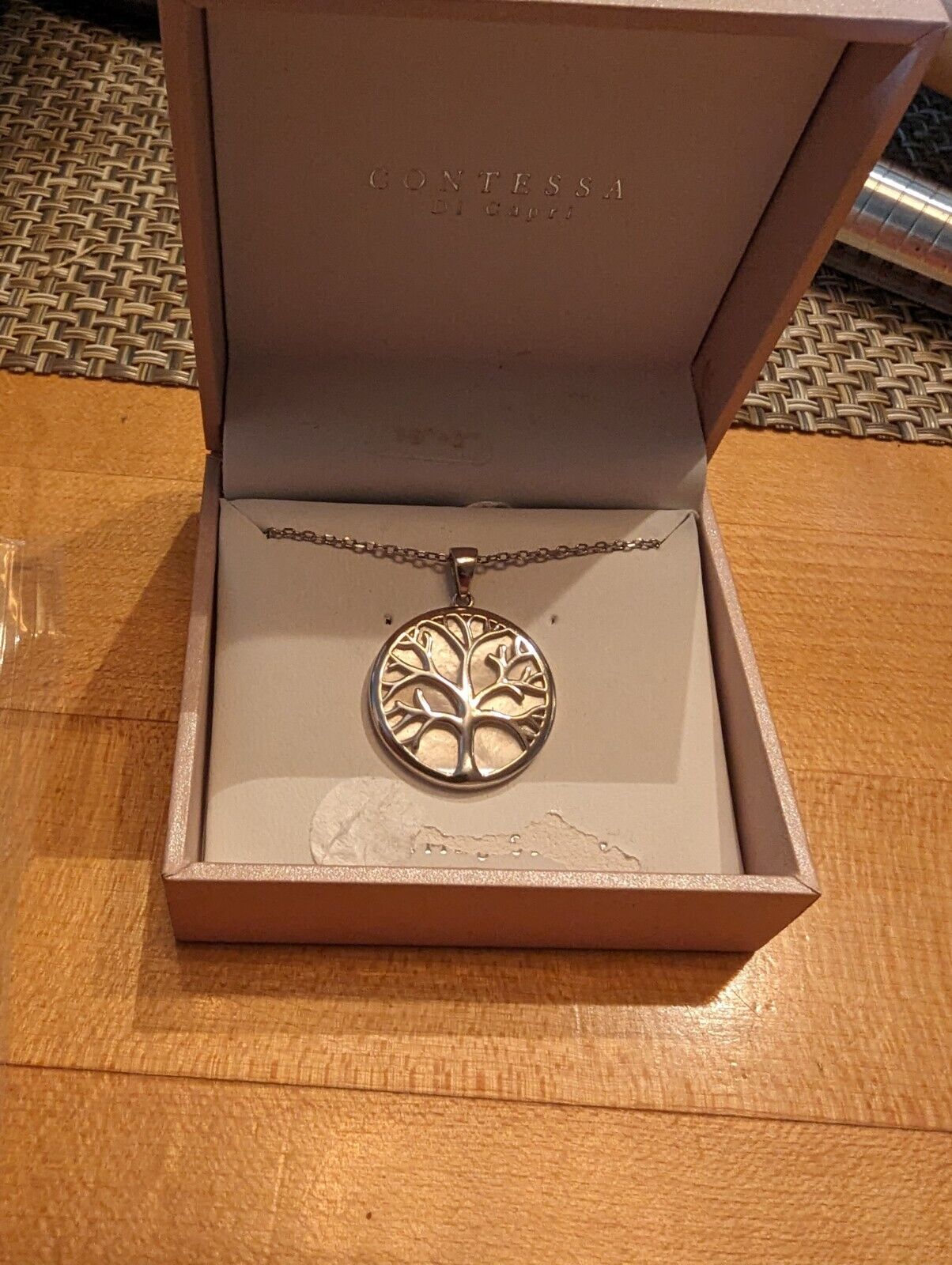 Contessa Di Capri Sterling Silver Over Mother Of Pearl Tree Of Life Pendant