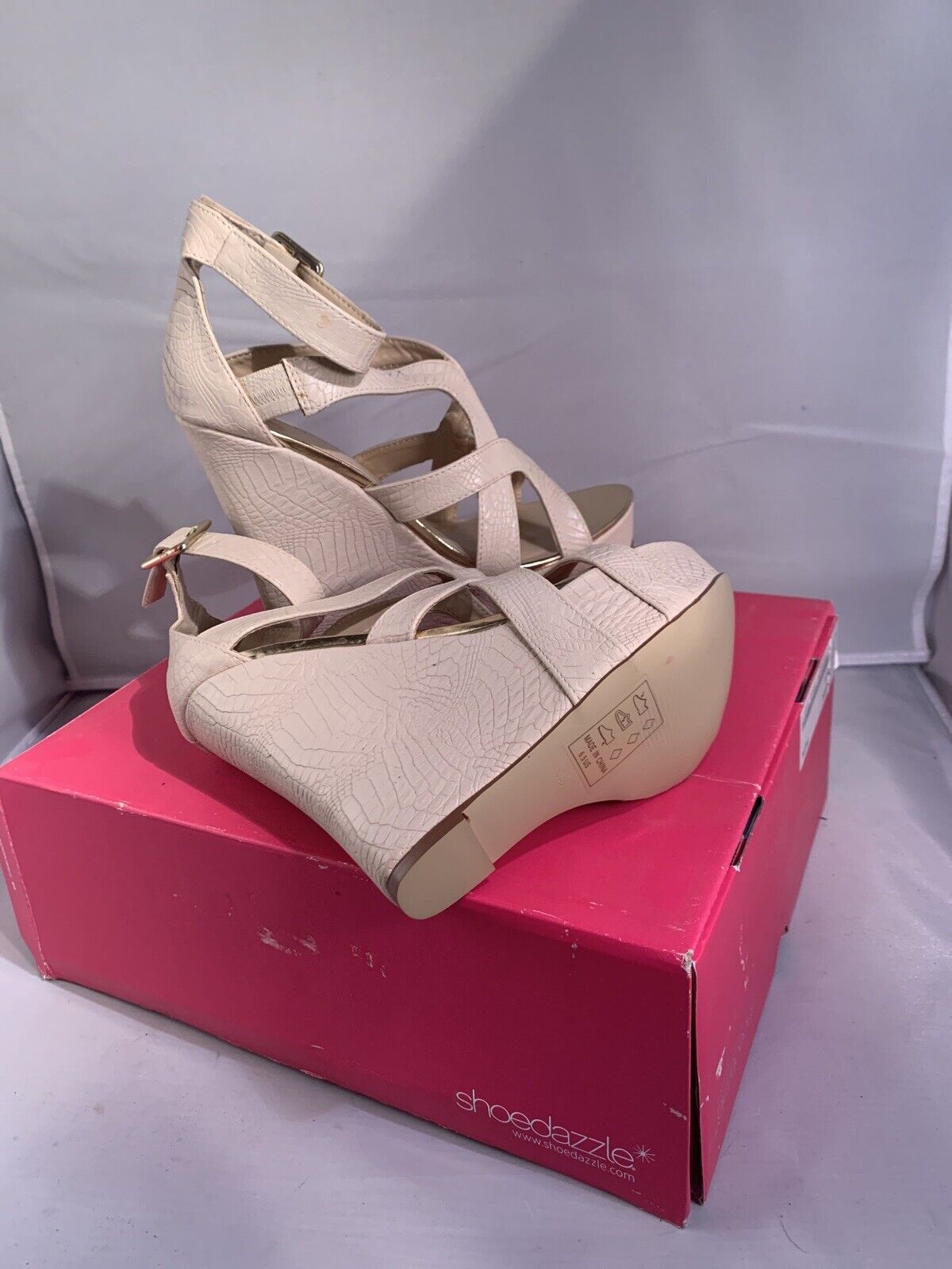 Shoedazzle Shanni Taupe Womens Heels size 6.5