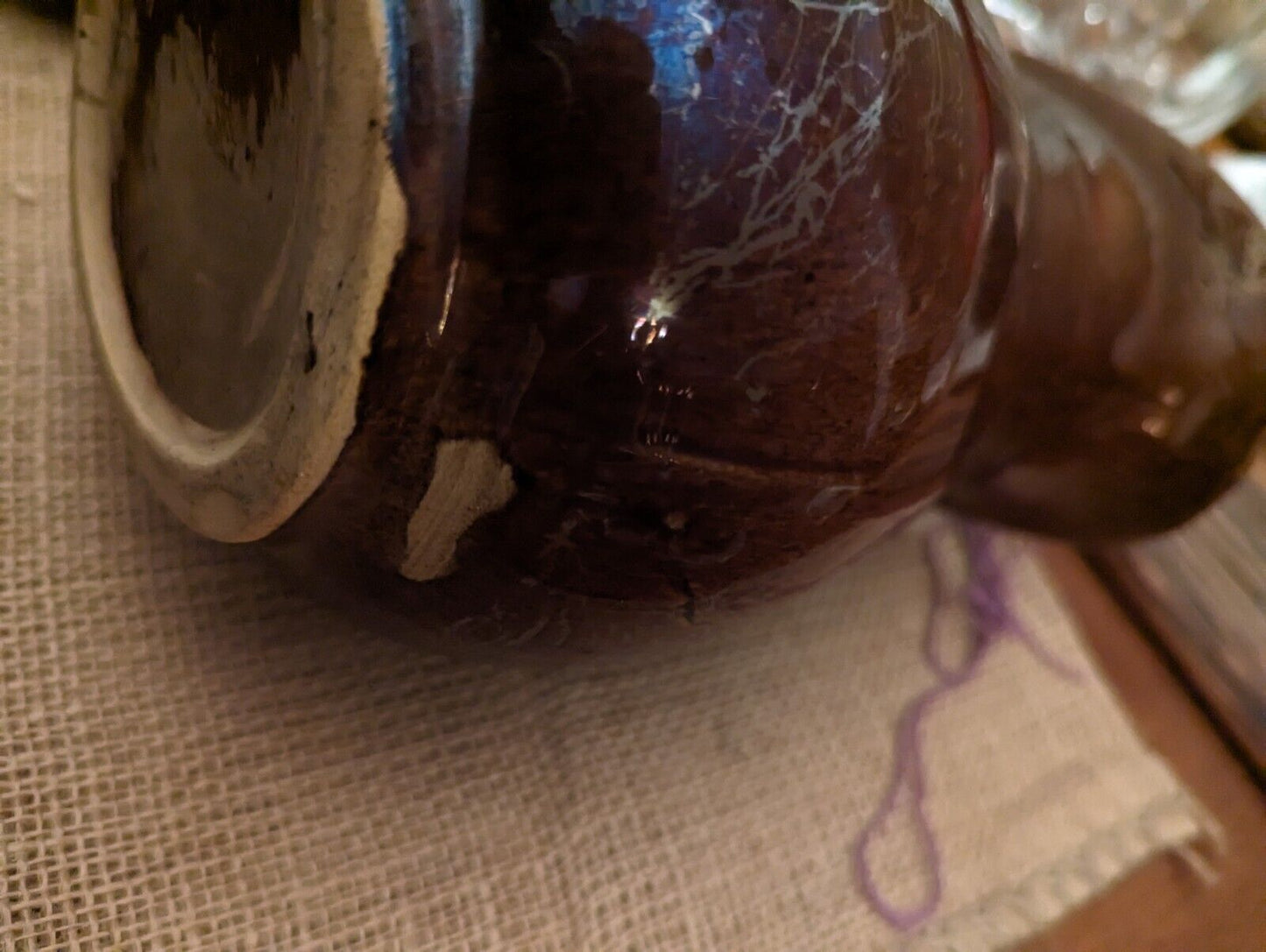 Brown Glazed Pottery Pitcher