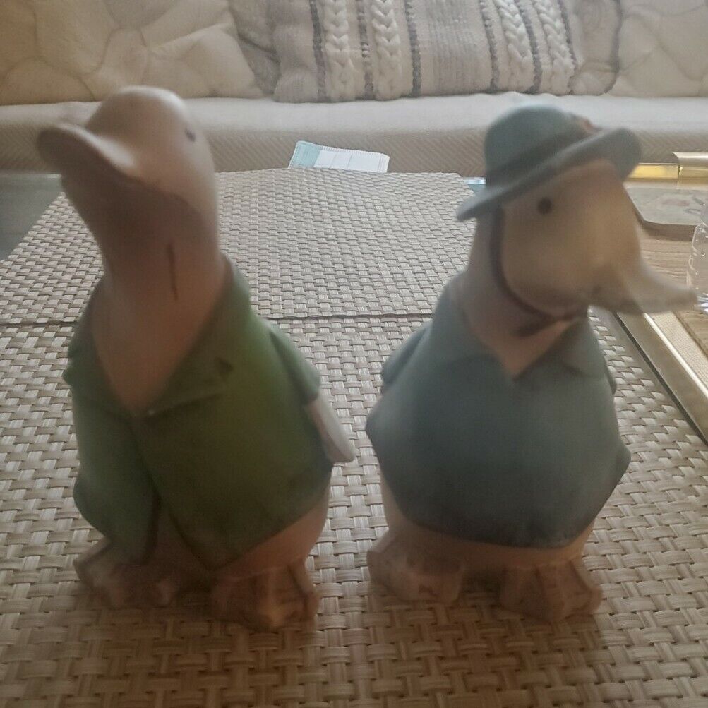 Dolgencorp Mr And Mrs Duck Figurines Porcelain 6x3 Each