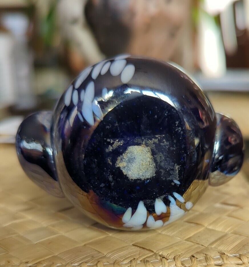 Vintage Rubin Glass Blue Owl