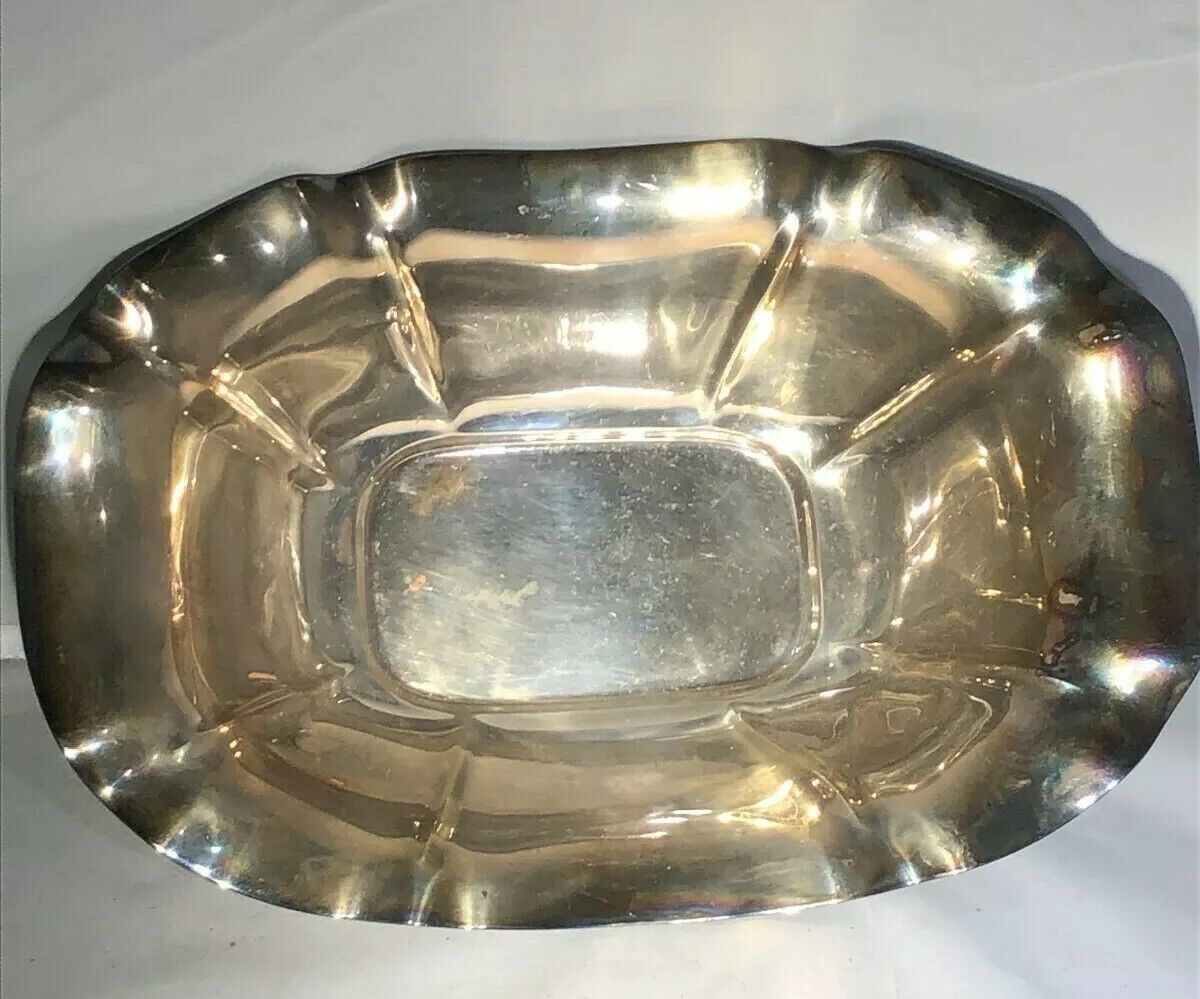 Reed & Barton SALEM 1613 Silver Plated Oval Footed Bowl 12-1/4" x 8"