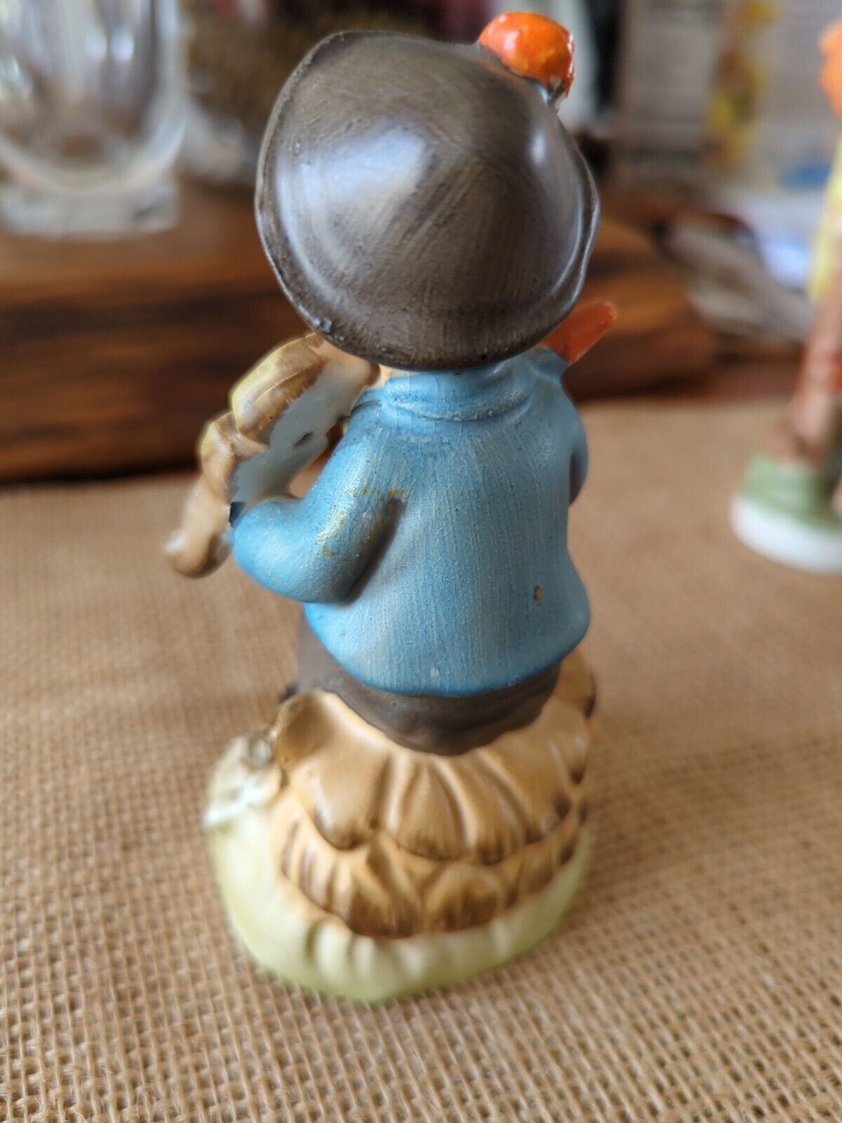 Vintage 50's Arnart Sitting Boy Playing Violin Made In Japan Hand Painted