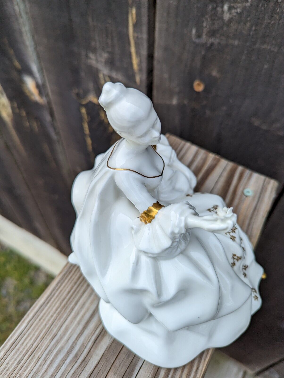 Royal Doulton Figurine My Love All White w Gold Bone China Vintage 1965 Retired