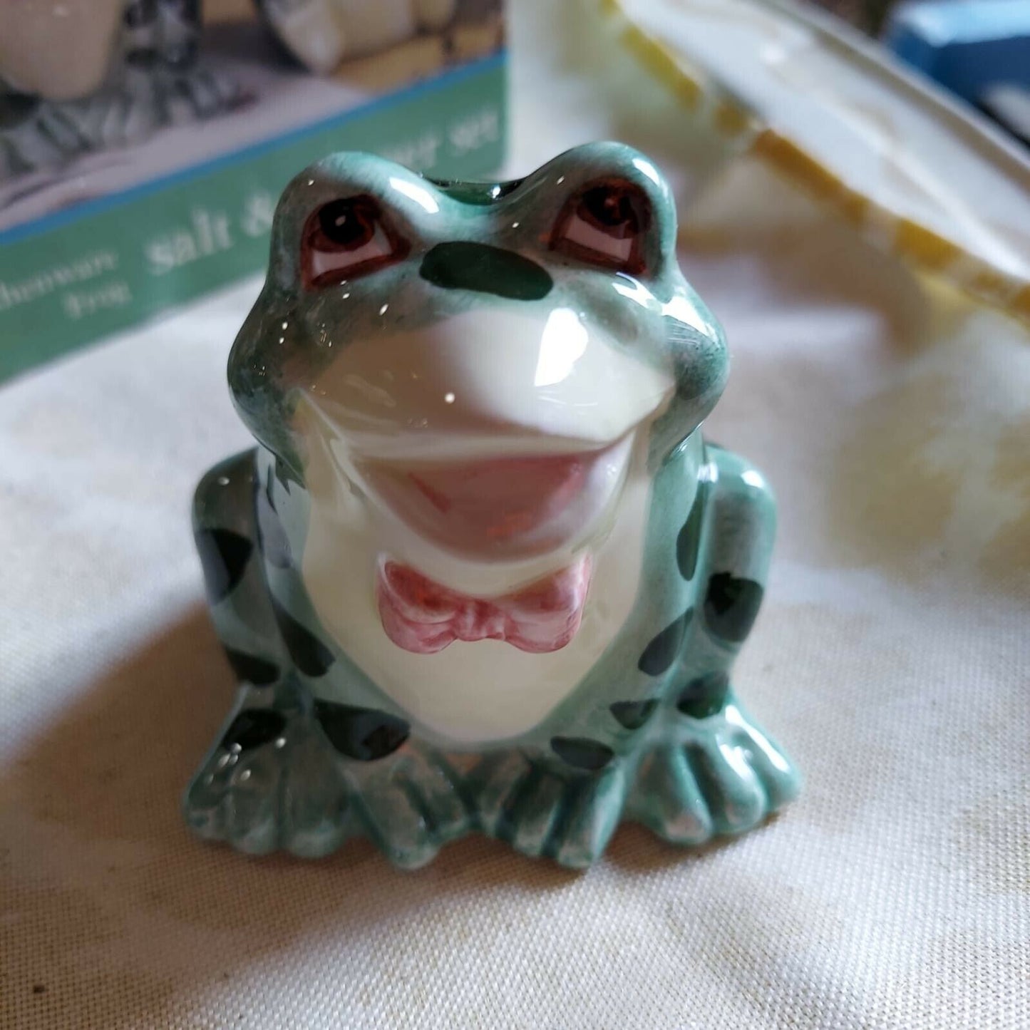 Earthware Frog Salt And Pepper Shakers set