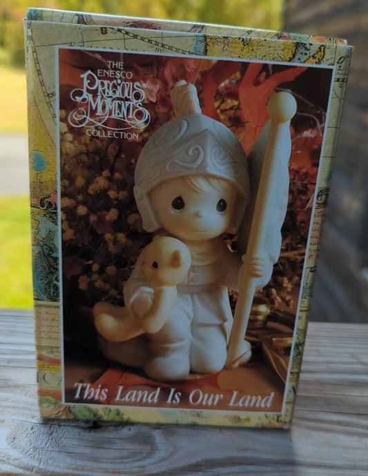 Enesco Precious Moments 1992 Christopher Columbus Figurine-This Land Is Our Land