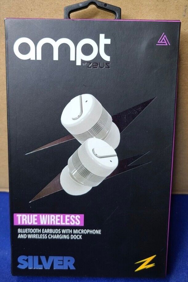 AMPT True Wireless Bluetooth Stereo Earbuds with Quick Charger - Built In Microp