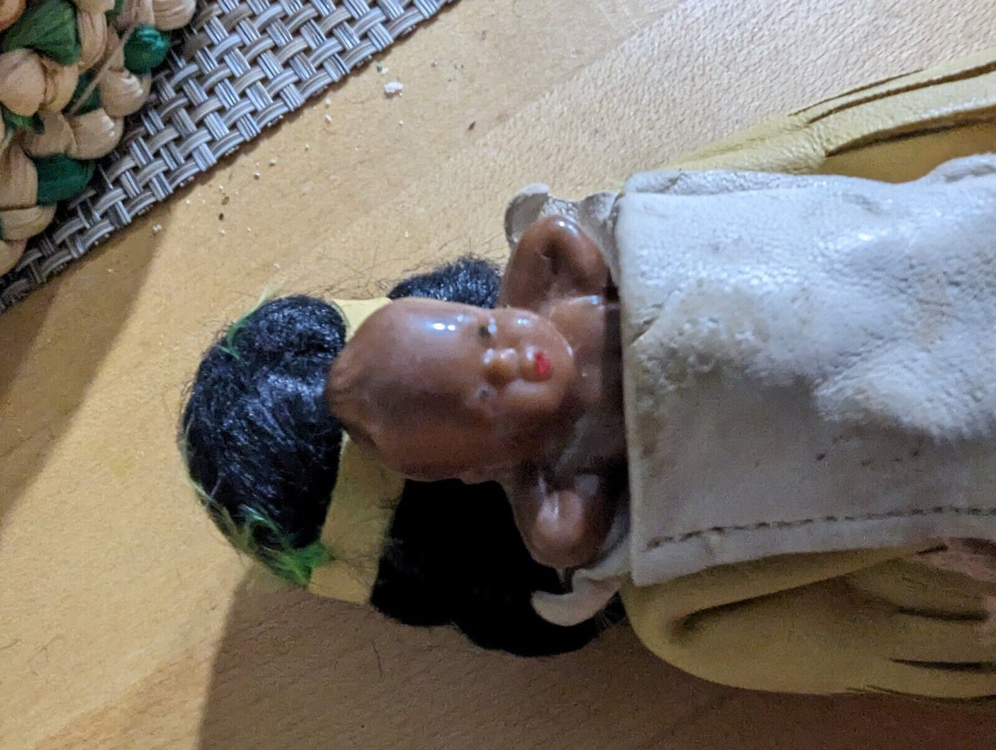 Vintage Native American Young Woman Carrying Baby In Back Pack Dolls About 9"