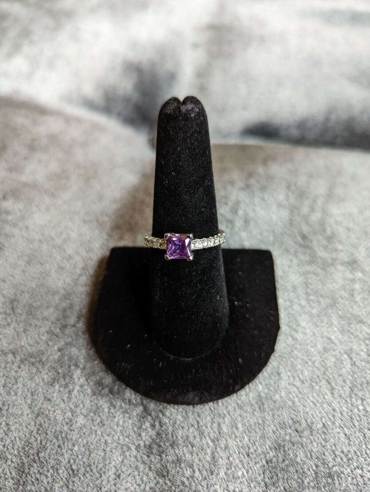 Purple Amethyst 925 Silver Ring Gift  Size 8