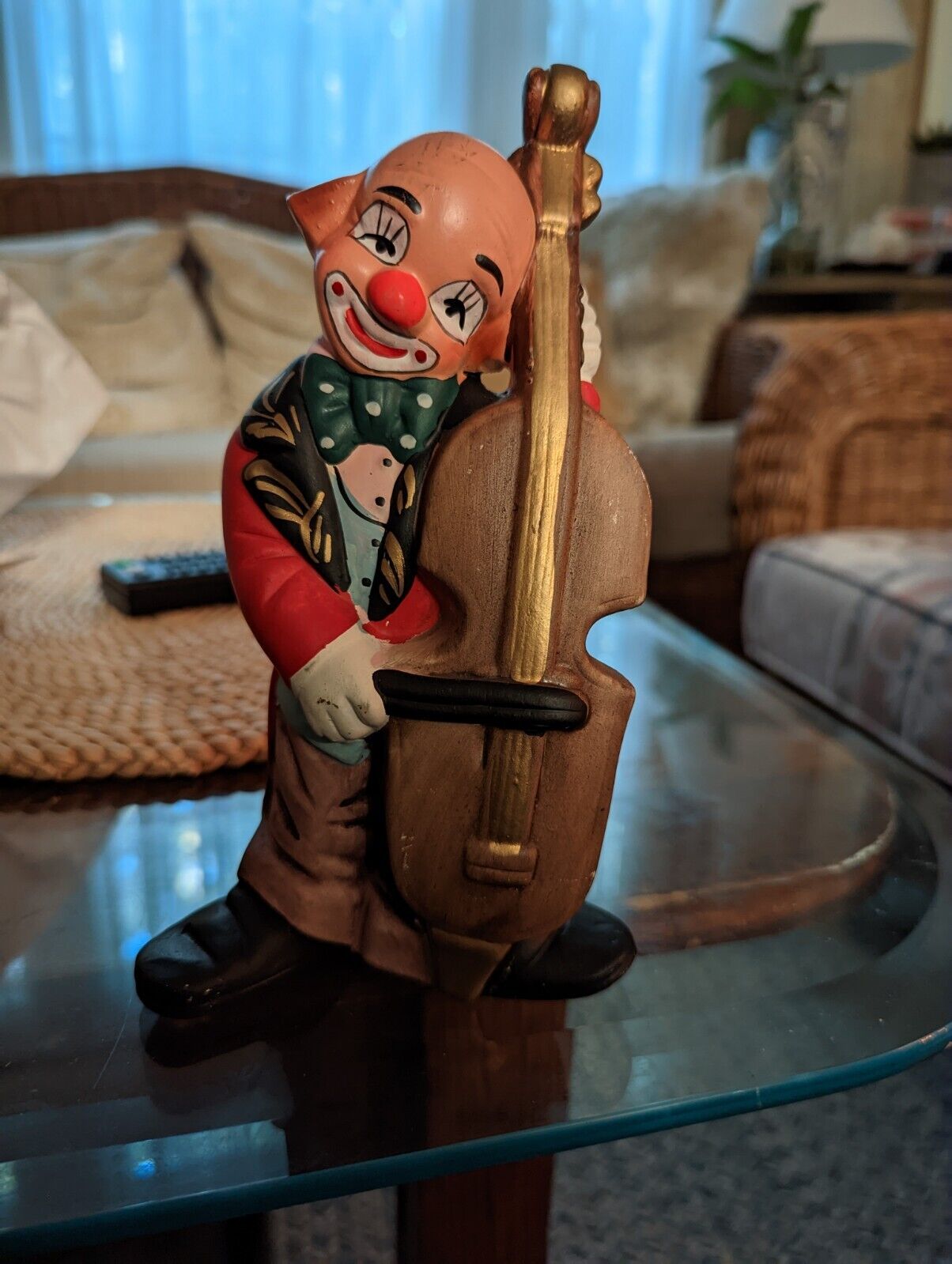 norleans hand made Portugal vintage clown playing base