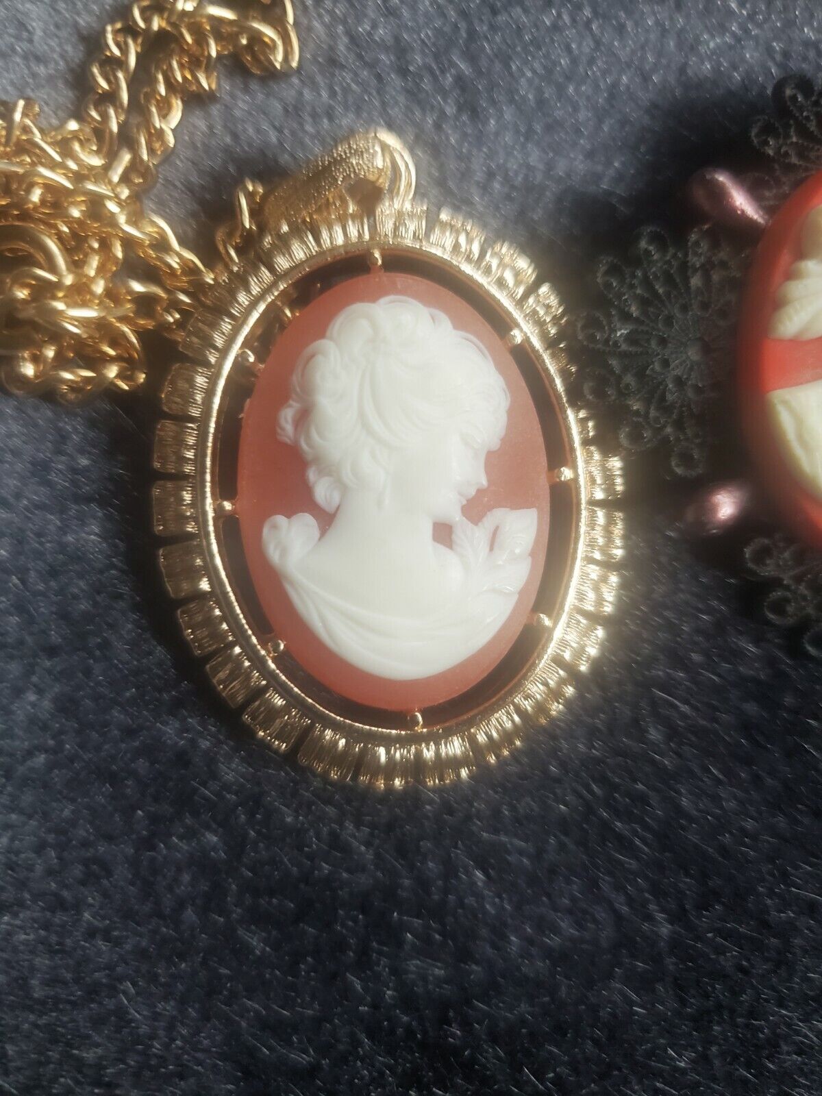 Vintage Cameo Brooches And Cameo Necklace Custom Jewelry Lot