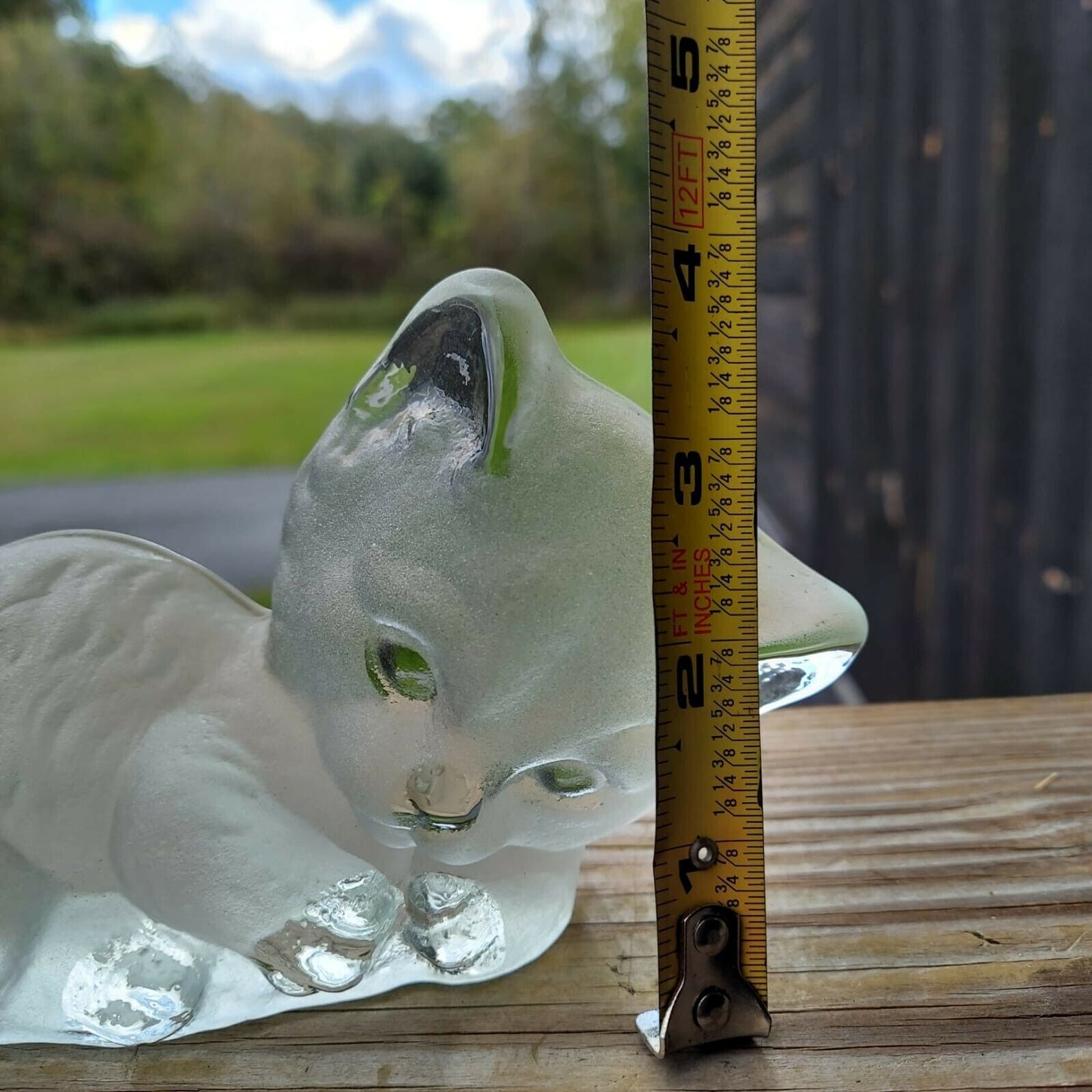 Viking Hand Made Glass Crouching Kitten