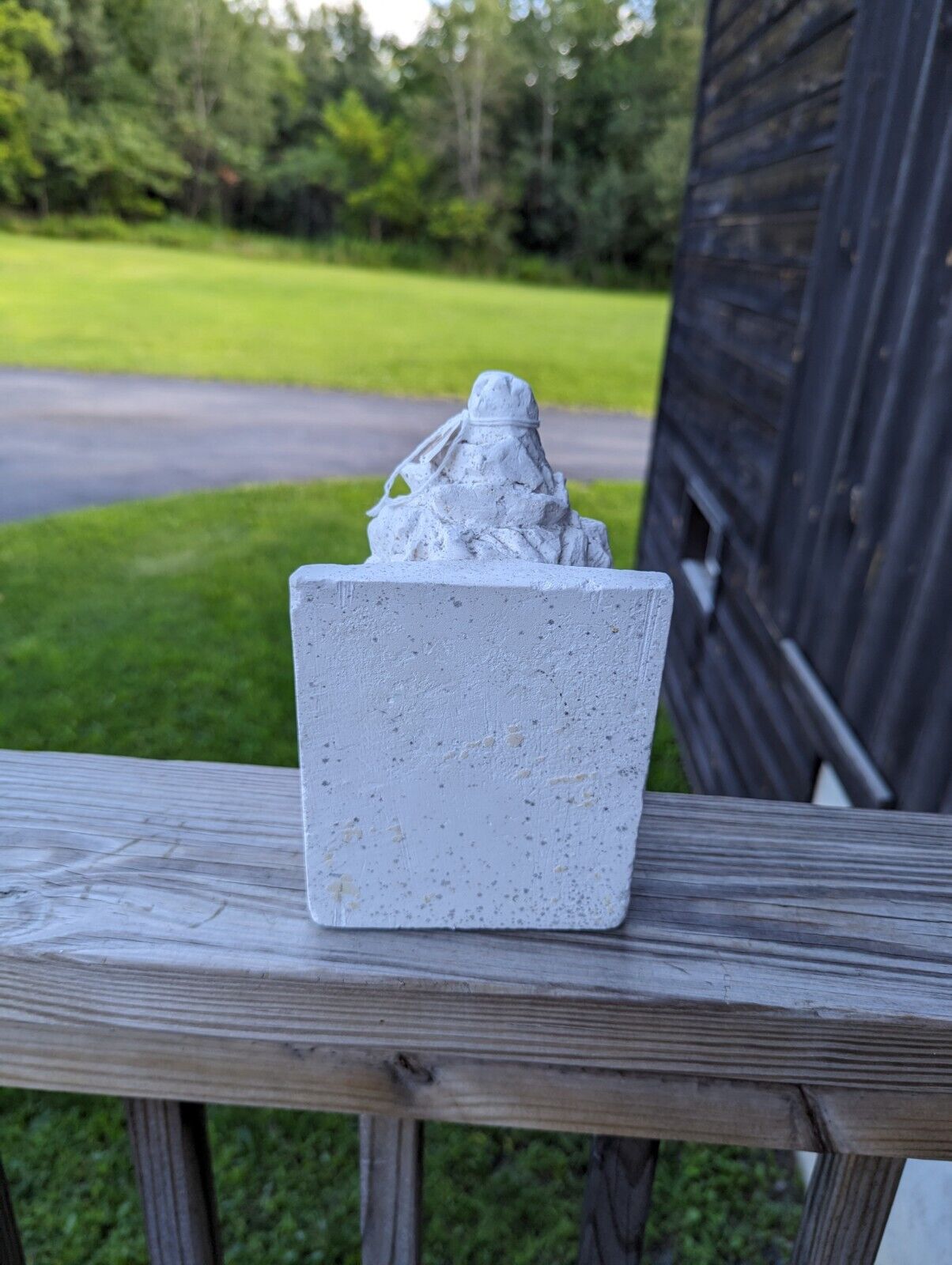 Vintage White Plaster Clown Bookend