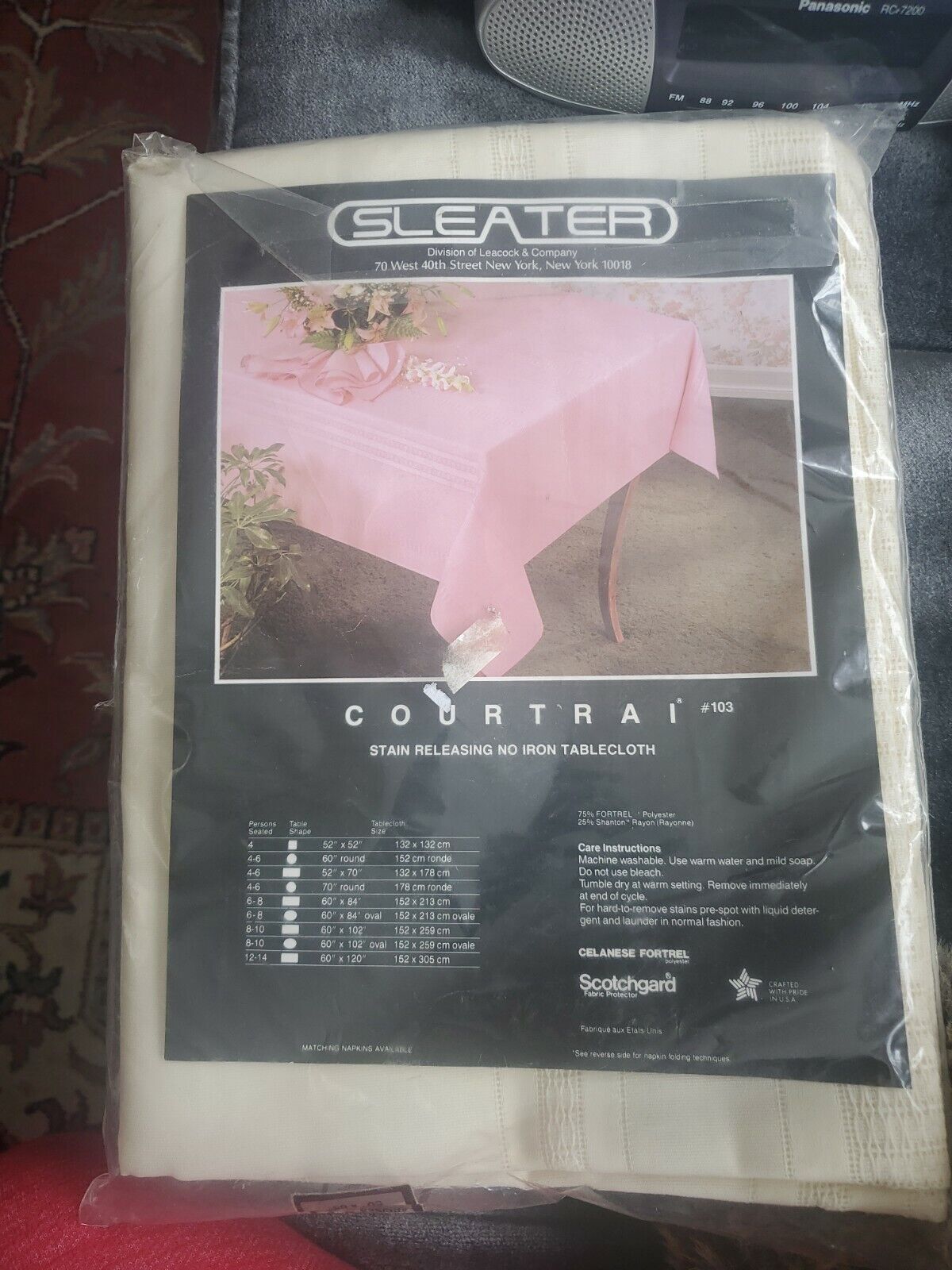 Vintage Sleater Premium Quality Table Cloth Courtrai #103 50"x213 new Sealed USA