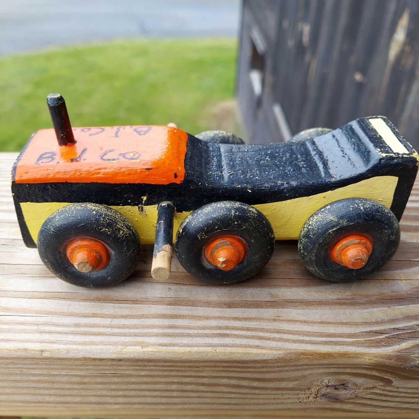 Vintage Wooden Airplane And Truck Toys Models