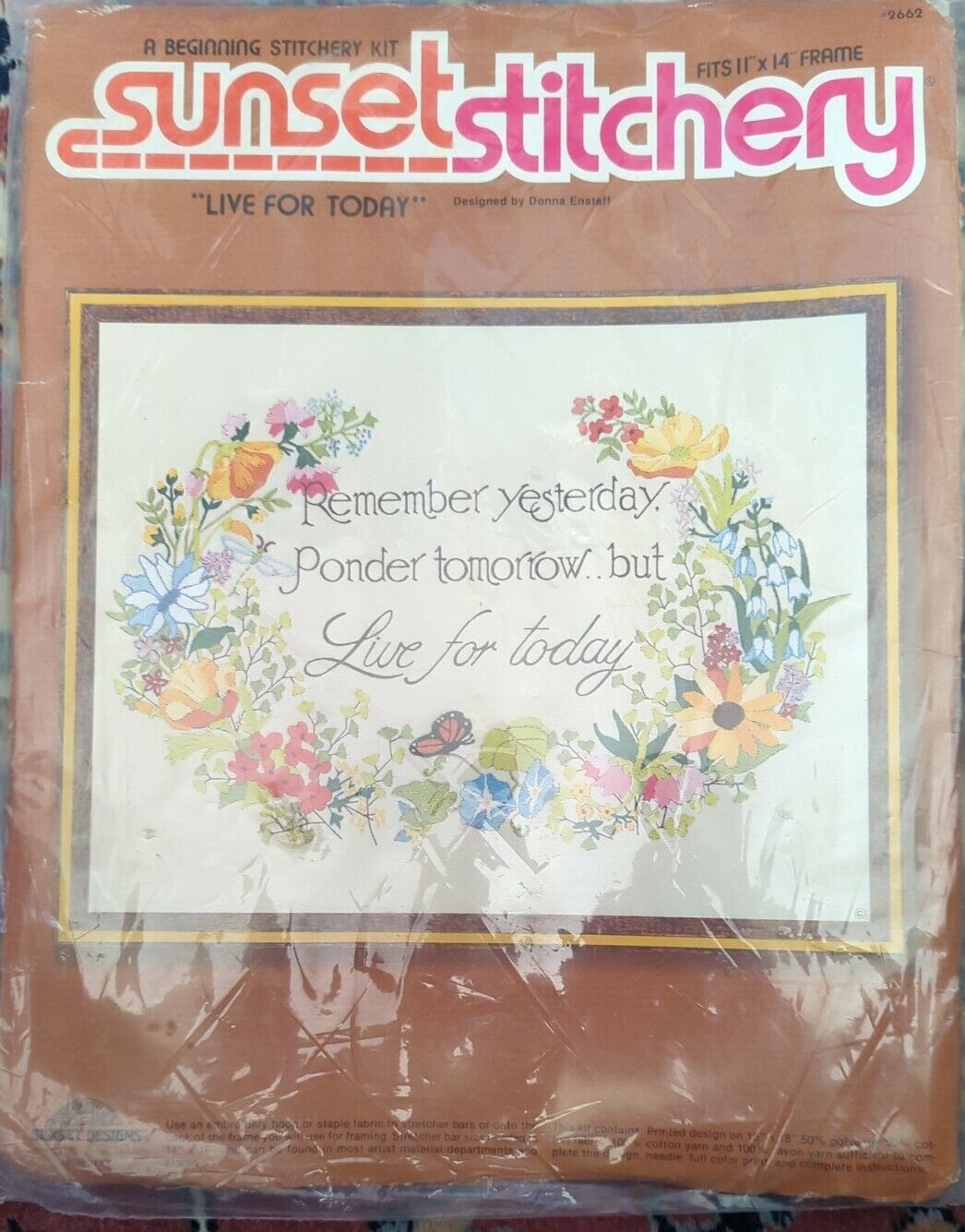 Vintage Sunset Stitchery Kit Live For Today By Donna Enstaff 2662