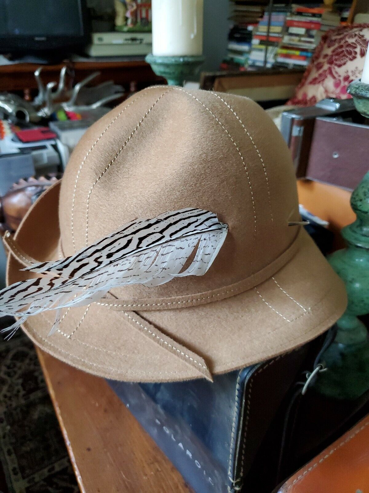 Adolfo II Beige fedora felt Hat