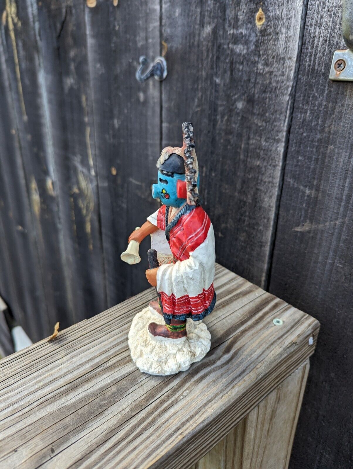 Vintage 1980 Hopi Kachina Ceramic 7" Figurine