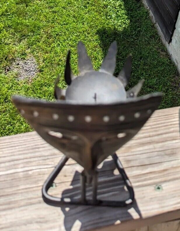 Unique Triangular Shaped Metal Mask Face Candle Holder From Indonesia