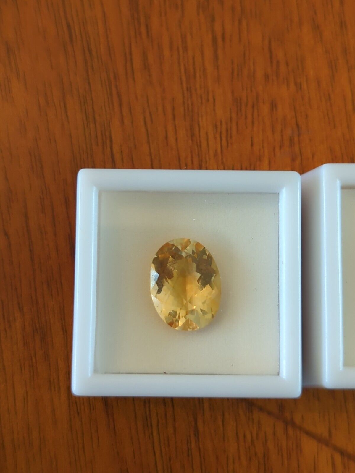 Two Loose Citrine Cut Gems Stones 17.00 Cts Total Wt 16x12mm Each Oval Shaped