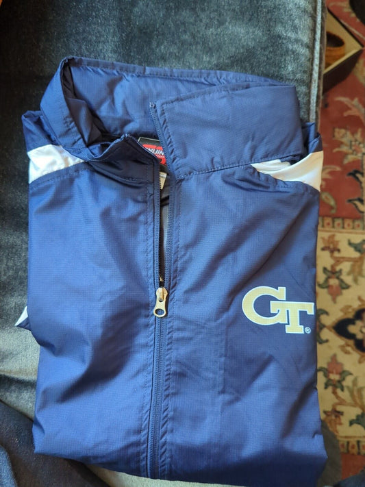 Blue Georgia Tech Windbreaker Jacket Large new with tags