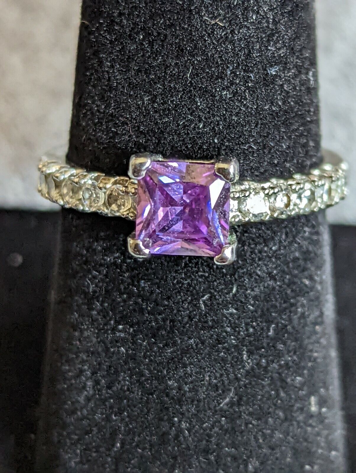 Purple Amethyst 925 Silver Ring Gift  Size 8