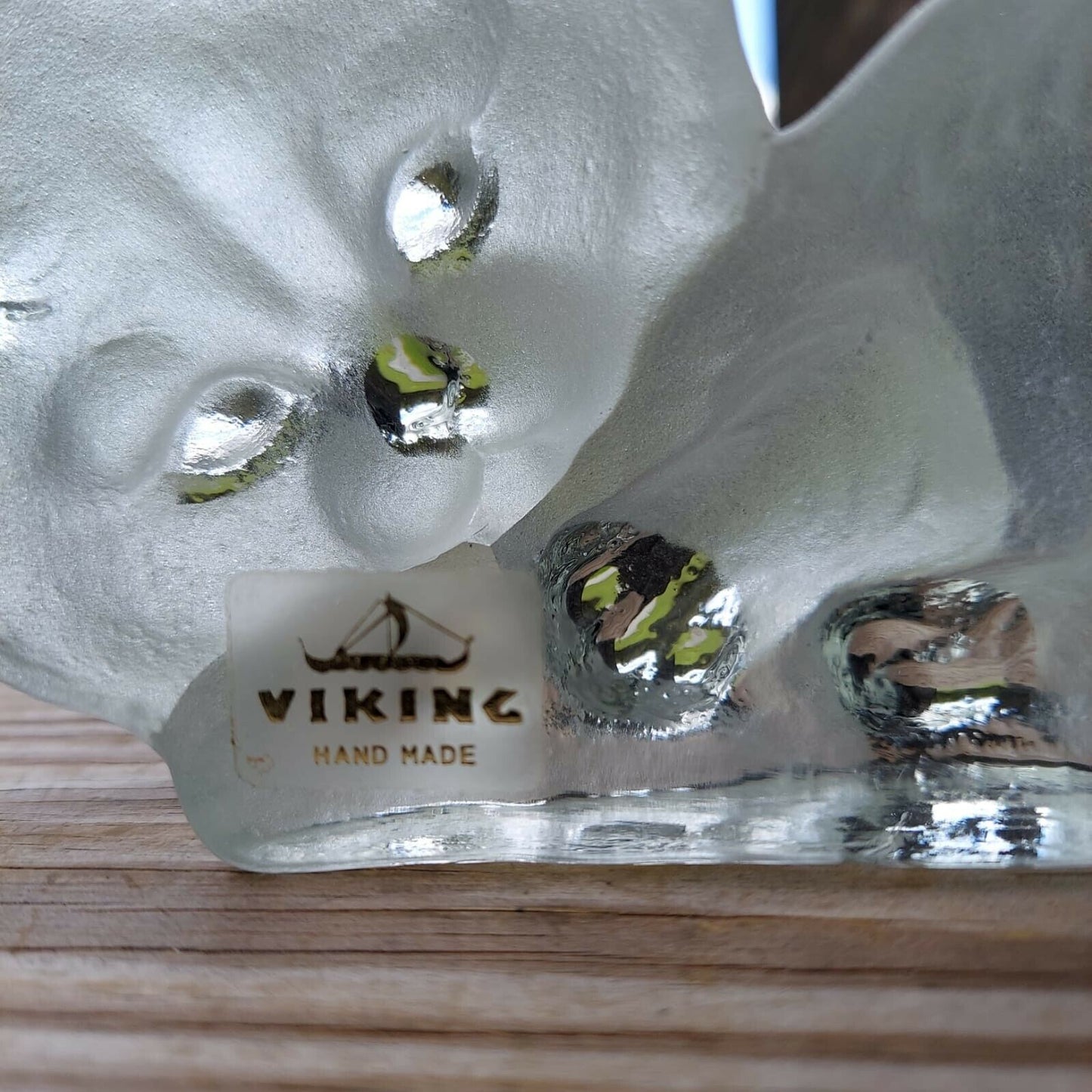 Viking Hand Made Glass Crouching Kitten