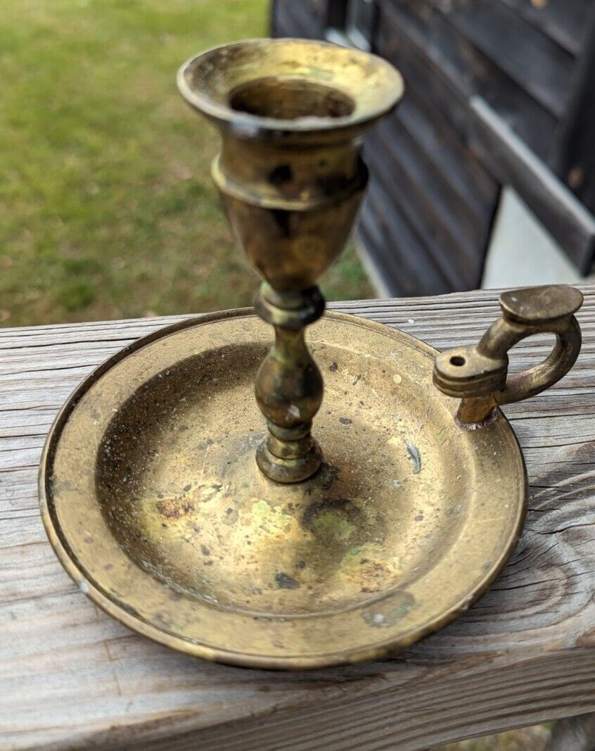 Vintage Andrea By Sadek Brass Candle Stick Holder Made In India TLC Needed